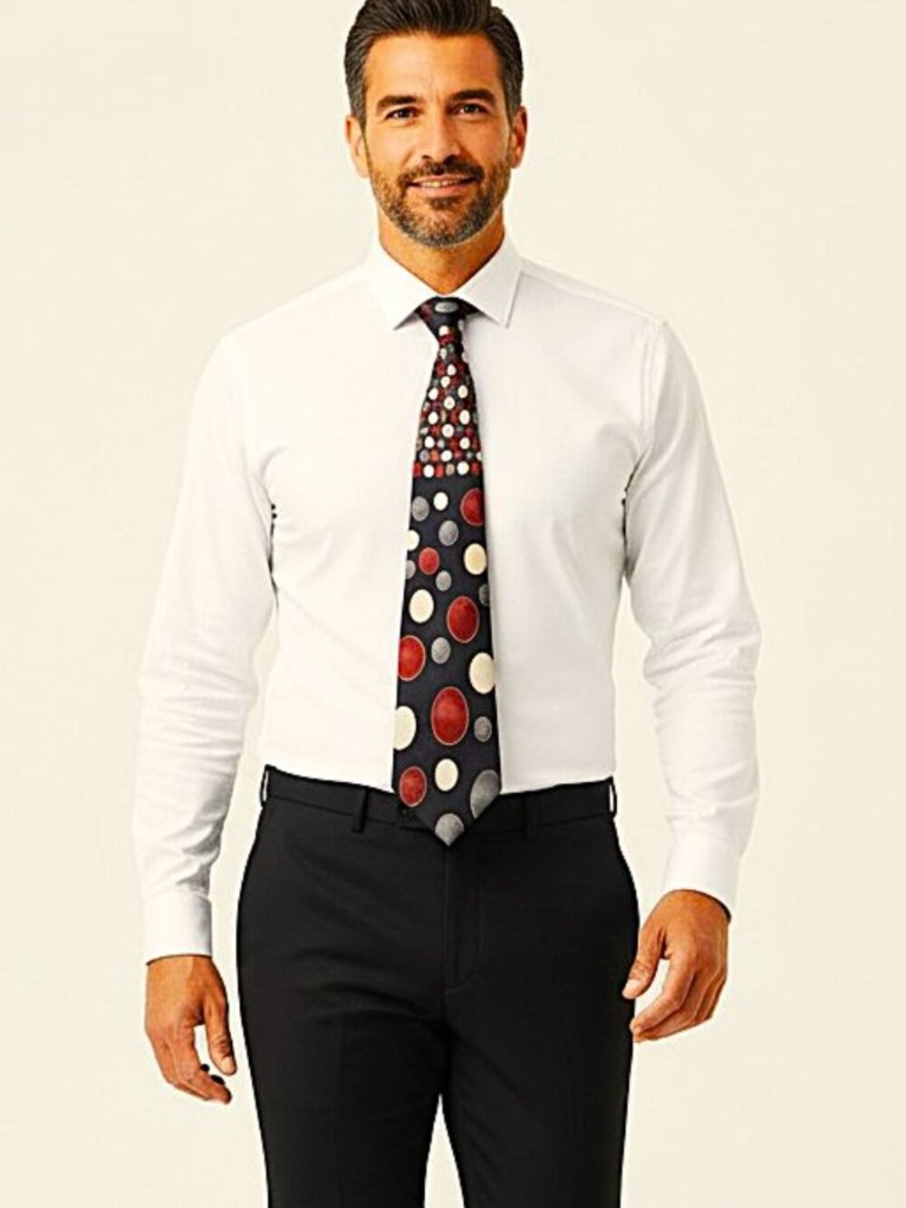 Fratelli 100% Silk Tie |Men's Tie | Hand Made in Italy – Geometric Dot Pattern
